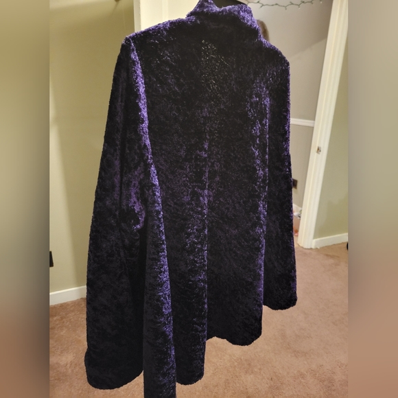 Royal Purple Velvet Cardigan - Picture 4 of 5